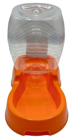 Pet Guru® Pet Dog Gravity Water Bowl Dispenser Plastic Automatic Pet Water Feeder Dispensers Self Feeding Water Station For Pet Dogs Puppy & Cats (ORANGE, 500ML)