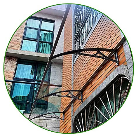 ZCFLWR Markise für Außentüren, Fenster, Gartenterrasse, Veranda, Vordach für Vorder-/Hintertüren, Aluminiumrahmen, durchsichtige Polycarbonat-Abdeckung, Regenschutz für Wohn-/Technik-/Gewerberäume