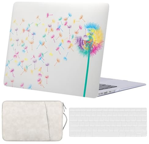 FFBOFFC Funda Dura Compatible con MacBook Pro 14 Pulgadas 2023 2022 2021 Modelo A2918 A2992 M3 A2779 M2 A2442 M1 Pro/MAX, Plástico Carcasa Protectora & Bolsa & Teclado Cubierta, Diente de León