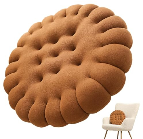 Befeixue Keks-Sitzkissen, Kekskissen, Keks-Plüschkissen, Cookie-Plüsch-Stuhlkissen, Keksform, Bodenkissen, Sitzkissen für Wohnzimmer,