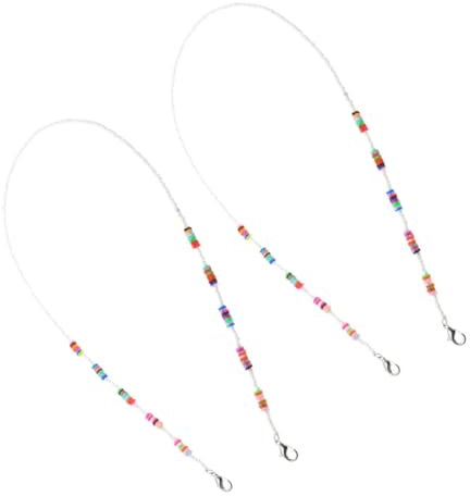 TOKIDNY 2stücke Anti-verlust Kette Für Junge Mädchen Verstellbare Bead Strap Lanyard Für Brillen Und Masken Stylisch Und Langlebig Für Täglichen Gebrauch
