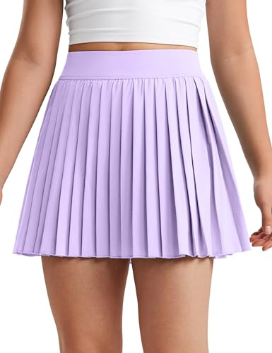 CRZ YOGA Mädchen Pleated Athletic Skirts | Integrierte Shorts mit Taschen, Schnell trocknend, Tennis, Hohe Taille, Skorts für Teenager