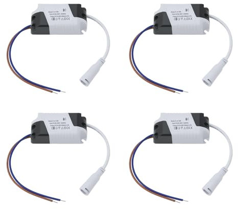 EMSea 4PCS Fuente Alimentación Panel LED Transformador Controlador Fuente de Alimentación 8-18 W Fuente Alimentación No Aislada de 24-86 V 280 MA para Reflector Luz Techo 75X34X20Mm