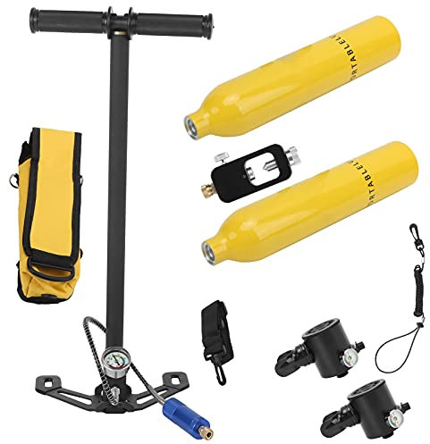 CFTGIW DIDEEP Respirador de Cilindro de Oxígeno de 0,5 L para Buceo con 2 Cilindros y 2 Válvulas de Respiración Cilindro de Oxígeno para Buceo Tanque de Oxígeno para Buceo (Botella de