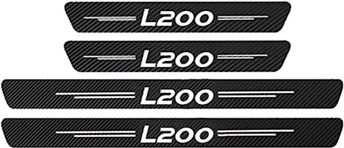 YZWDSFP 4 Stück Auto Einstiegsleisten Aufkleber für Mitsubishi L200 2005-2009 Triton, Kohlefaser Anti Scratch Türschweller Schutz Leisten, Lackschutzfolie, Autotür Schutz Zubehör