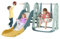 Maxmass Toddler Slide and Swing Set, Children Playground Playset with Basketball Hoop, Long Slide and Climb Ladder, Indoor Outdoor Kids Play Area for Boys Girls (Green, 198x149x96cm)