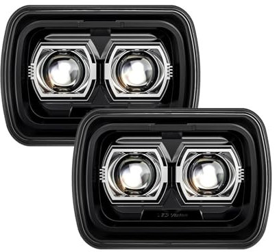 PYQMZTRV 90W 5X7 6x7 Zoll LED-Scheinwerfer, Kompatibel for Jeep Wrangler YJ Cherokee XJ MJ(Type A 1 Set)