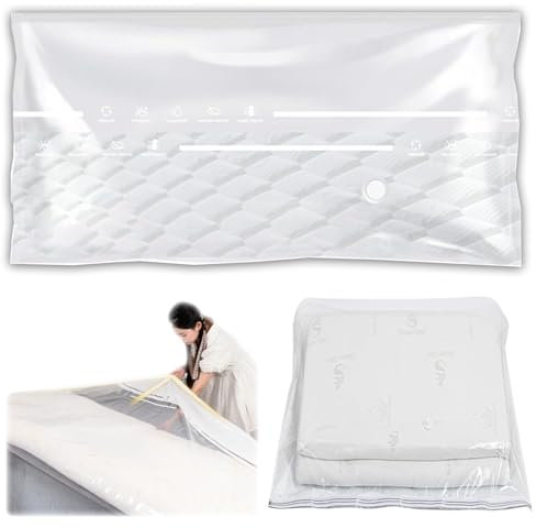 Jiavlyx Vakuumbeutel Für Matratzen, 220×100cm Große Vakuum-Aufbewahrungsbeutel, Wiederverwendbar Mattress Vacuum Bag, Staub Und Feuchtigkeit, Vakuum-Matratzentasche Für Matratzen,Kleidung,Bettdecken