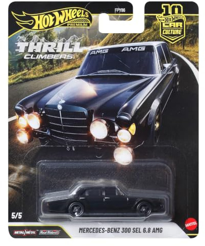 Hot Wheels Car Culture Premium 1:64 Scale Die-Cast Toy Mercedes-Benz 300 SEL 6.8 AMG with Real Riders Tires & Metal/Metal Body & Chassis, Collectible