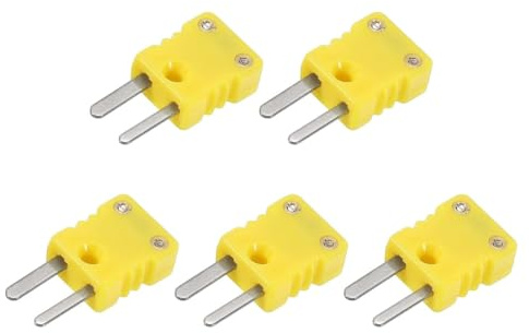 Agmoctz Mini connettore termocoppia tipo K, adattatore spina ad alta temperatura 120 °C (248 °F) per sonde sensore termocoppia