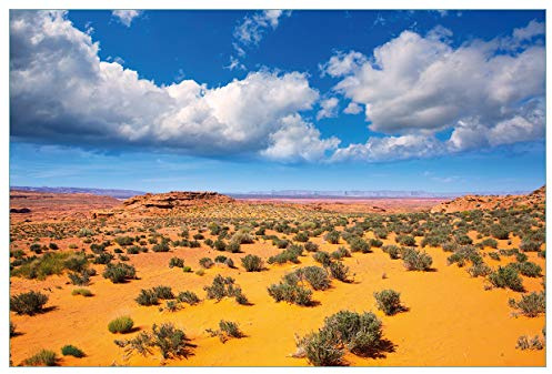 Wallario Küchenrückwand selbstklebend 90 x 60 cm, Motiv: Wüste in Arizona - Blauer Himmel mit Wolken I | Spritzschutz abwischbar & pflegeleicht