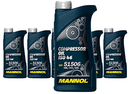 MANNOL 6 x 1L Compressor Oil ISO 46 / Kompressoröl DIN 51 506 VBL, VCL & VDL