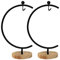 Awesomes Ornament Display Ständer Air Pflanzenständer Blumentopfständer Halter Eisen Pothook Ständer zum Aufhängen Glas Terrarium Hexenkugel (schwarz, 2 Stück)