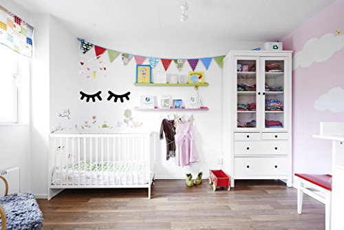 Vinilo Decorativo Tranaparente para Pared Ojos Pestañas | Varias Medidas 155x35cm | Pegatina Adhesiva Decorativa de Diseño Elegante