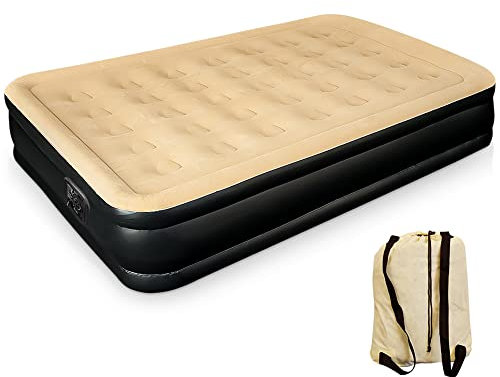 Denny Shop Inflatable High Raised Air Bed Mattress With Built in Electric Pump in Single/Double/Queen Size Airbeds by Crystals® (Queen Size Air Bed)