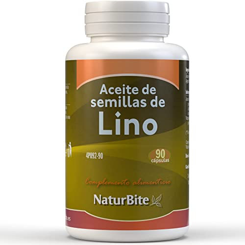 NaturBite - Aceite de Semillas de Lino 1000mg | 60 Cápsulas Softgel | Suplemento Natural para el Cuidado y Bienestar Corporal . Elaborado con Aceite de Lino Orgánico