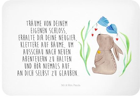 Mr. & Mrs. Panda magnet Hase Blume - Geschenk, Geburtstag, Taufgeschenk, Kühlschrankmagnet, whiteboardmagnet, Hoffnung, Ostern, für kühlschrank, Pinnwandmagnet, mit spruch, Kaninchen, Kindergeburtstag