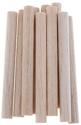 Sharprepublic 10pcs Bâtons Naturels en Balsa Ronds - Goupille de Bois pour Modélisation et Travail du Bois - 100mm
