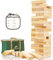 ApudArmis riesiger Trommelturm, 54 Teile, Kiefernholz, Spiel mit 1 Würfel-Set – klassisches Block-Stapelspiel für Kinder und Erwachsene Familie (60 cm bis über 140 cm)