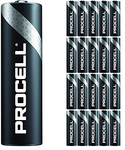 Duracell Confezione da 20 batterie Procell AA | Batteria alcalina di potenza industriale da 1,5 V | Uso domestico o in ufficio | Pacchetto promozionale deodorante per auto | Potenza affidabile e di lu