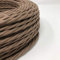 Cable eléctrico trenzado/trenzado revestido de tela. Color marrón cebada. Sección 3 x 1,50 (10 metros)