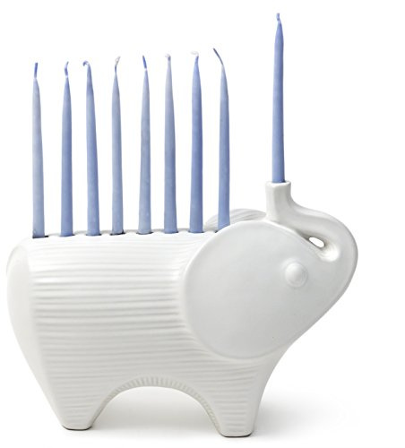 Jonathan Adler Elefanten-Menora Einheitsgröße, Weiß