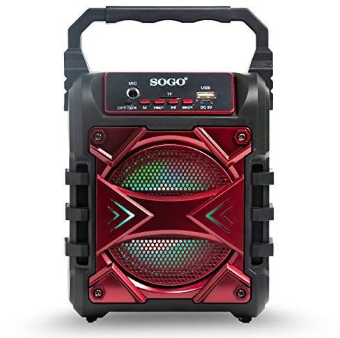 SOGO Mini Altavoz PORTÁTIL Bluetooth SS-8462 (Rojo)