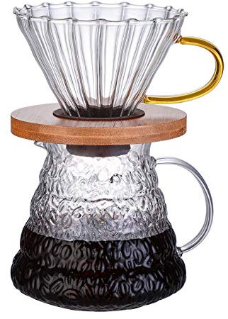 BAIYA Cafetière Italienne,Cafetière à Piston,Cafetière French Press,Expresso Et Bouilloire en Verre (400ML)