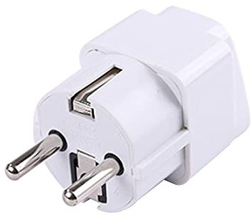 Ticfox AC 250 V 10A Prise UE Alimentation Universelle RU ES US Conversion Europe Prise de Courant convertisseur Prise(Blanc)