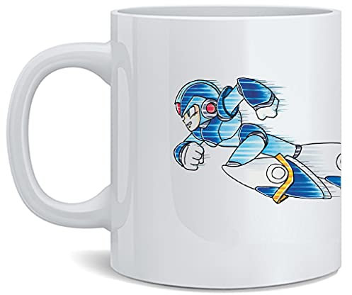 Mega Man X Dashing MegaMan NES CAPCOM Tasse, klassisch, Retro, Vintage, 80er-Jahre, Videospiel-Kollektion, Gamer, Merch, Sammlerstücke, Merch, Zubehör, Keramik, Kaffeetasse, Teetasse, lustiges