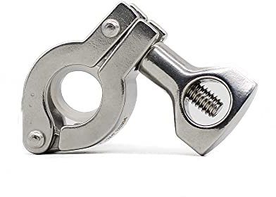QMINOX Tri Clamp with Wing Nut Stainless Steel 304 Heavy Duty Sanitary Single Pin Tri Clamp Clover with Silicone Gasket (Flange Size: 34mm)