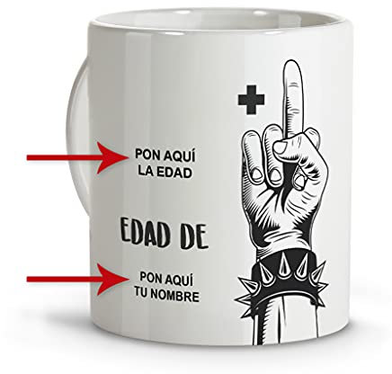 LolaPix Taza personalizada cumpleaños. Tazas personalizadas. Tazas desayuno originales. Varios diseños. CUMPLEAÑOS HEAVY