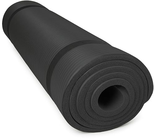 diMio Komfort-Gymnastikmatte Yogamatte in 185x60x1cm, 185x60x1.5cm, 185x90x1.5cm, 200x100x2 mit Tragegurt Phtalatfrei + SGS-geprüft (Schwarz., 185 x 60 x 1.5 cm)