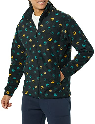 Amazon Essentials Disney | Marvel | Star Wars Herren Polarfleece-Jacke mit durchgehendem Reißverschluss und Stehkragen, Star Wars Rebel, XL