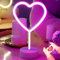 XRR Neon Schilder, Liebe Herz Neon Zeichen Lichter Neonlicht mit Basis Batterie/USB Powered, Neon Nachtlicht Led Neon Sign für Weihnachten Kinderzimmer Wohnzimmer Hochzeit Dekor