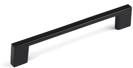 128mm Square Matt Black Kitchen Cabinet Handle | Cupboard Drawer Door Pull Wardrobe Furniture Replacement Upcycle