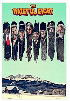 FISH DRAGATE Filmposter The Hateful Eight, 3 Leinwand-Poster, Wandkunst, Dekoration, Bild für Wohnzimmer, Schlafzimmer, Dekoration, Rahmen-Stil, 30 x 45 cm