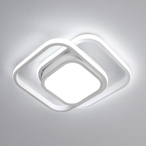 Modern LED Ceiling Light, 32 W, 3600 lm, White Square Aluminium Ceiling Light, 6500 K Creative Fashion Design Ceiling Lighting Lamp for Bedroom, Kitchen, Living Room, Dining Room, Study, Hallway