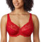DELIMIRA Damen Minimizer BH ohne Einlagen mit Spitze mit Bügel Große Größen Lippenstift Rot 80E