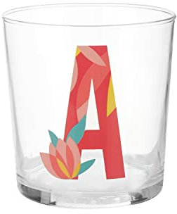 KASANOVA Vaso de agua con letra A de cristal