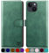SUANPOT progettazione per iPhone 15 6.1 Blocco RFID Portafoglio Slot CarteSupporto Cellulare Magnetica custodia Pelle Sintetica Cover per apple 15 6.1 Verde Chiaro