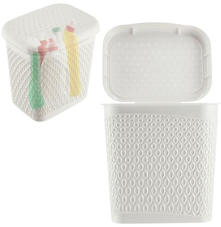 KADAX Laundry Detergent Storage Container, Detergent Container with Lid, Storage Bucket for Cleaning Products, Washing Powder Plastic Container (White)