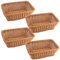 MUKCHAP 4 PCS Imitation Rattan Woven Basket, 30 x 20 x 10cm Rectangular Poly Wicker Bread Basket, Woven Serving Baskets for Fruit, Bread, Vegetables