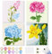 GHHKUD 4 Pack Flower Peinture à Numéros Enfants Adultes Débutants, DIY Peinture Acrylique pour Adultes Enfants débutants Facile sur Toile avec peintures et pinceaux, Kits de Loisirs Créatifs 20×20cm