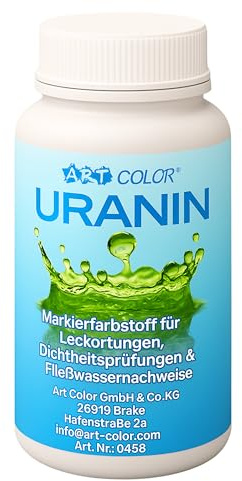 Art Color Uranin 125g Markierungsfarbstoff - Wasserfärbemittel zur Leckortung, Dichtheitsprüfung, Strömungsverfolgung u.v.m. - Fluoreszenzfarbstoff im Vorteilspack