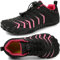 Barfußschuhe Damen Breite Barfussschuhe Traillaufschuhe Weit Five Finger Zehenschuhe Minimalistische Zero-Drop Sohlen Wanderschuhe Fitnessschuhe Komfort Leicht Laufschuhe Unisex(Schwarz Rosa 37EU)