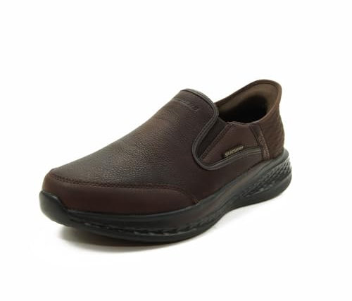 Skechers Hombre Zapatillas De Deporte De Corte Relajado Sin Cordones De Slade Cooper, Red/Brown, 40 EU