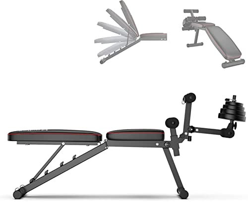 Verstellbare Hantelbank, verstellbar für flaches/Neigungs-/Gefälle-Bankdrücken im Heim-Fitnessstudio, Ganzkörper-Trainings-Utility-Trainingsbank für Ganzkörperübungen, Faltbare Krafttrainingsbänke