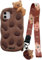 QoKcoahn Teddy Bear Case for iPhone 11,Funny 3D Cartoon Bear Biscuit Cases with Keychain&Lanyard Cute Kawaii Phone Cases Soft Silicone Shockproof Protector Women Girls for iPhone 11