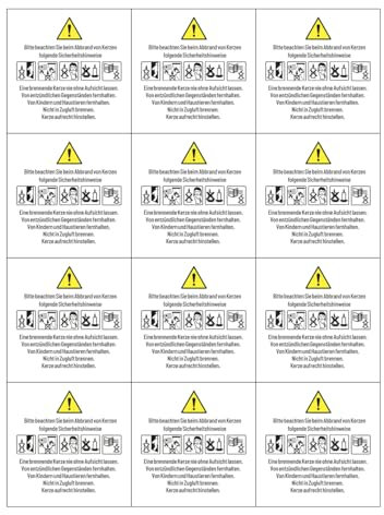 120 Stk Deutsche Sicherheitshinweise Aufkleber Warnhinweise Etiketten für Kerzen DIY Kerzenherstellung entspricht Norm DIN EN 15494 (120 Stück)